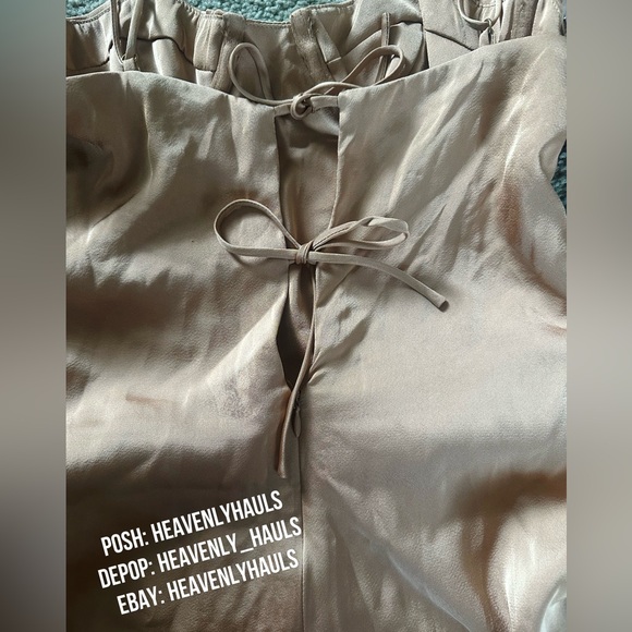 Oh Polly Geneva Nude Mini Dress w/ Embellished Sleeves - Beaded, strappy, flirty - Picture 8 of 9